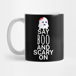 Say boo and scary on Mug